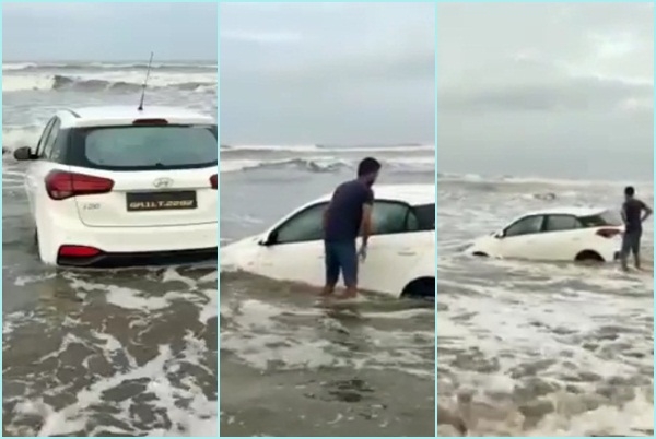 The Weekend Leader - Car found floating off popular Goa beach, driver booked