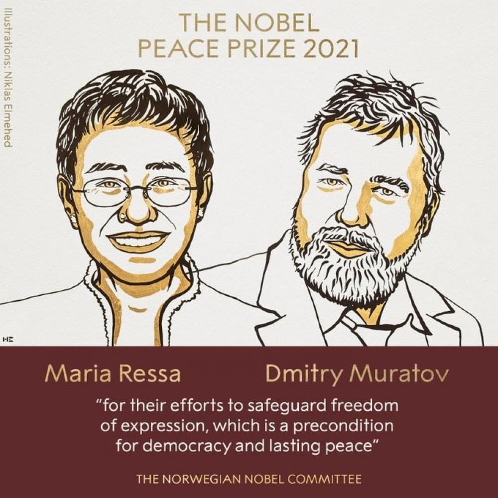 The Weekend Leader - Filipino, Russian journalists awarded Nobel Peace Prize 2021