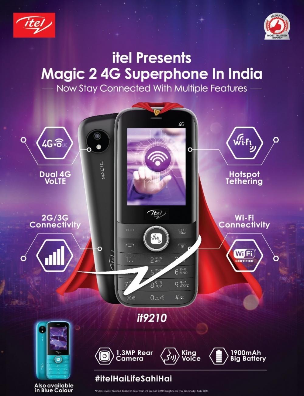 The Weekend Leader - itel launches 'Magic 2' 4G superphone with Wi-Fi tethering in India