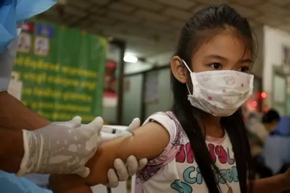 Cambodia launches Covid inoculation for kids