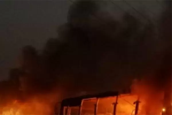 Passengers escape unhurt as bus catches fire in Telangana