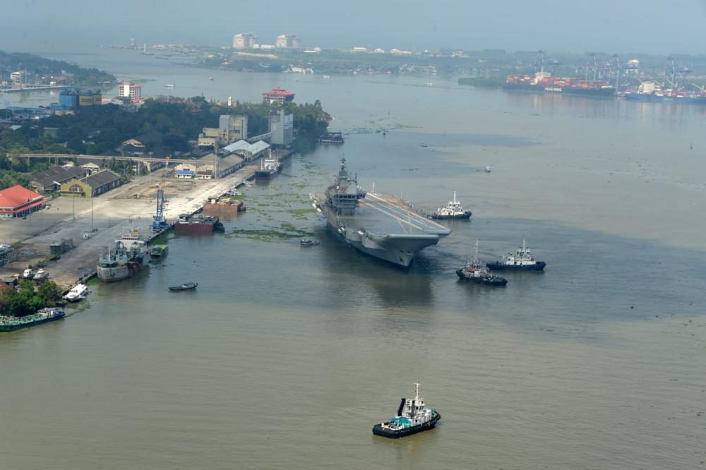The Weekend Leader - Indigenous aircraft carrier Vikrant sails out for second sea trials