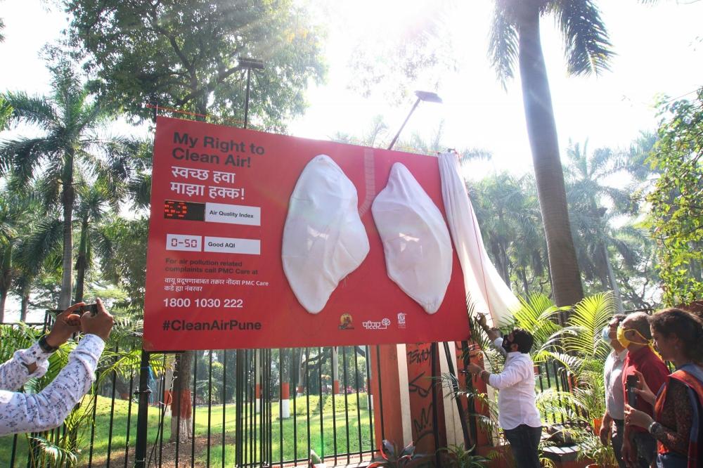 Pune puts up giant lungs to raise awareness about air