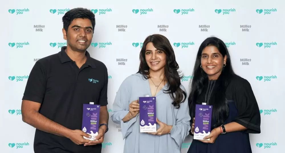 The Weekend Leader - ﻿Actor Samantha Ruth Prabhu Invests in Indian Superfood Startup Nourish You, Company Launches Millet Mlk