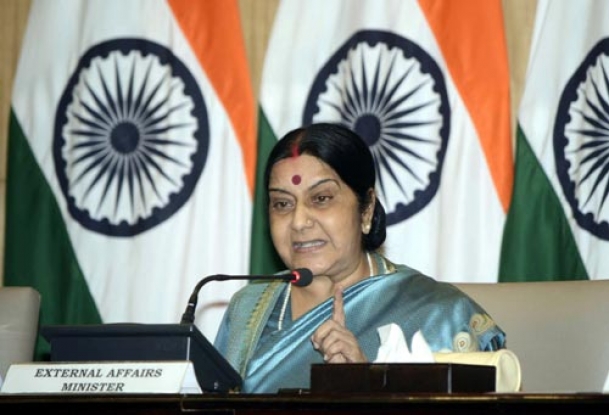 Sushma speaks to mother of Indian missing in Brussels