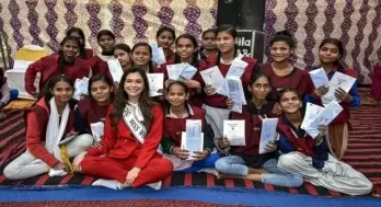 Miss Colombia 2022 Camila Pinzon Champions Education in India During Festive Season