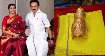 Stalin's wife donates gold crown worth Rs 14L to Guruvayoor temple