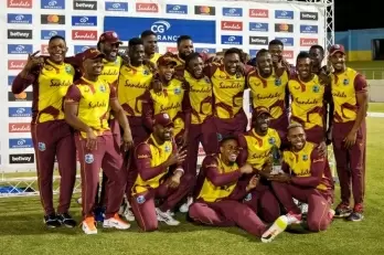 Evin Lewis smashes 34-ball 79 as West Indies tame Australia