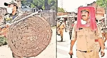DGP orders probe as cops use chair, basket as riot gear