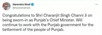 PM Modi greets new Punjab Chief Minister Channi