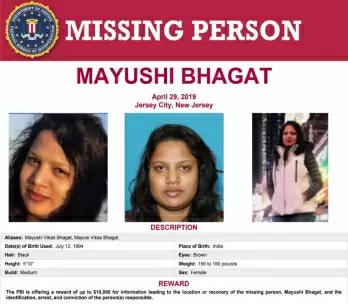 FBI Offers $10,000 Reward for Information on Missing Indian Student Mayushi Bhagat