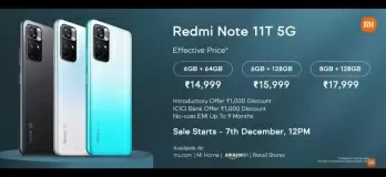 Redmi Note 11T 5G with dual rear cameras, 90Hz display launched
